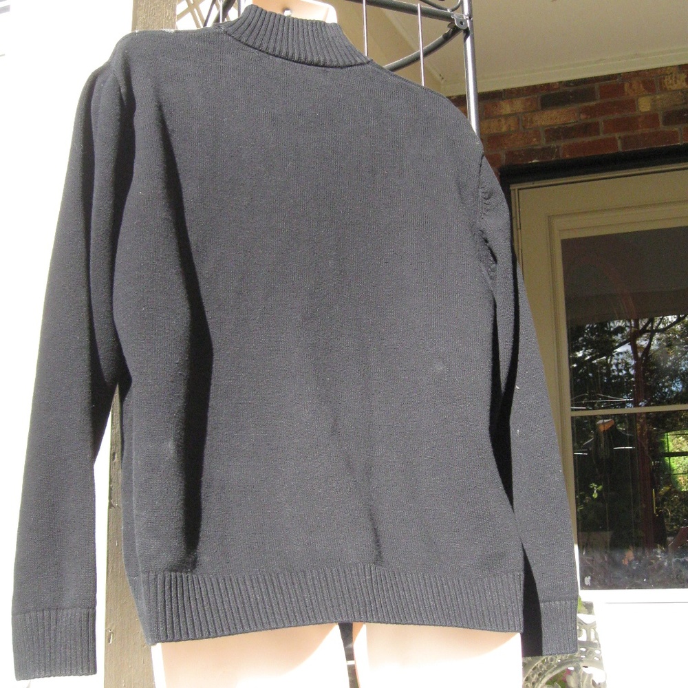 OSCAR DE LA RENTA MEN'S BLACK/GRAY ARGYLE SWEATER - Picture 6 of 8